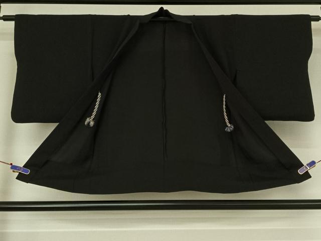 平和屋着物▽羽織 スリーシーズン 春夏秋 塵除け よろけ縞 暗黒色 正絹 逸品 AABE4106jh