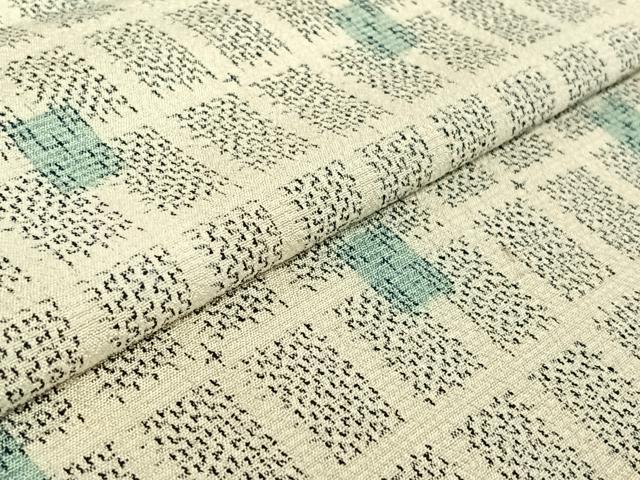 平和屋着物▽本塩沢 単衣 格子 正絹 逸品 AABE4107jh