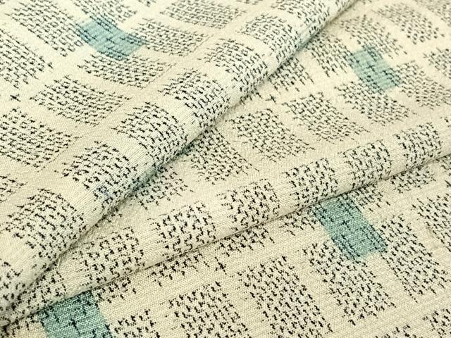平和屋着物▽本塩沢 単衣 格子 正絹 逸品 AABE4107jh