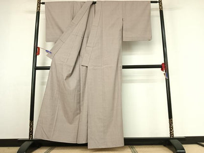 平和屋着物▽上質な紬 単衣 素色 正絹 逸品 AABE4108jh