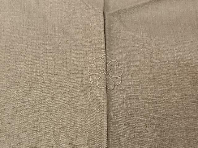 平和屋着物▽上質な紬 単衣 素色 正絹 逸品 AABE4108jh