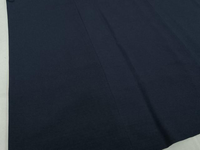 平和屋着物▽道行コート スリーシーズン 春夏秋 塵除け 紺藍色 ロング丈 正絹 逸品 AABE4112jh