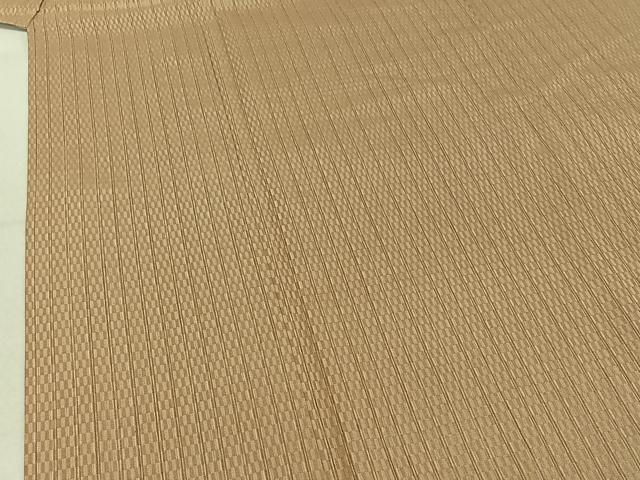 平和屋着物▽上質な紬 単衣 八丈織 市松綾織 縞 ゑり善扱い 正絹 逸品 AABE4113jh