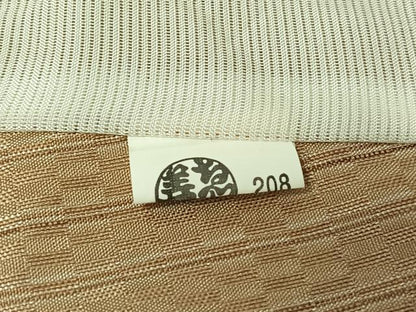 平和屋着物▽上質な紬 単衣 八丈織 市松綾織 縞 ゑり善扱い 正絹 逸品 AABE4113jh