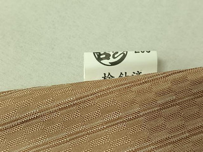 平和屋着物▽上質な紬 単衣 八丈織 市松綾織 縞 ゑり善扱い 正絹 逸品 AABE4113jh