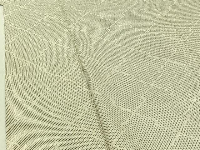 平和屋着物▽本場大島紬 白大島 単衣 松皮菱文 大丸扱い 正絹 逸品 AABE4114jh