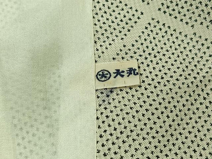 平和屋着物▽本場大島紬 白大島 単衣 松皮菱文 大丸扱い 正絹 逸品 AABE4114jh