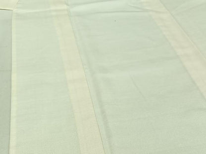 平和屋着物▽上質な紬 単衣 象牙色 反端付き 正絹 逸品 AABE4115jh