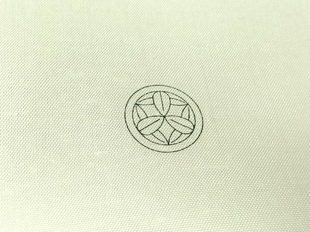 平和屋着物▽上質な紬 単衣 象牙色 反端付き 正絹 逸品 AABE4115jh