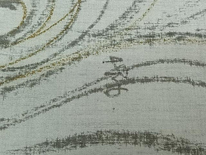平和屋着物▽訪問着 単衣 作家物 紬地 手描き 立波文 金彩 正絹 逸品 AABE4116jh