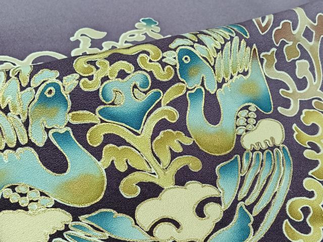 平和屋着物▽豪華色留袖 単衣 花鳥文 暈し染め 金彩 正絹 逸品 AABE4117jh