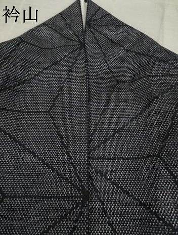 平和屋着物●塩沢紬　麻の葉霞文　正絹　逸品　AABE4127ck
