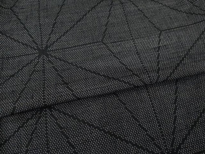 平和屋着物●塩沢紬　麻の葉霞文　正絹　逸品　AABE4127ck