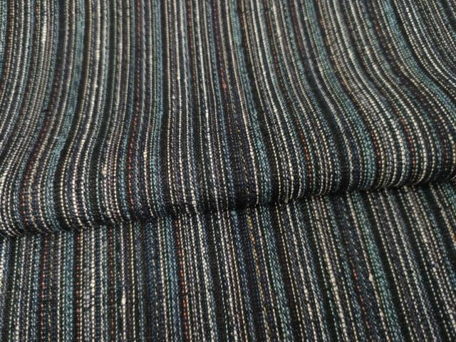 平和屋着物●上質な紬　縞　正絹　逸品　AABE4128ck