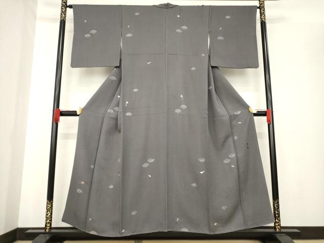 平和屋着物○上質な小紋 作家物 松柏 絞り 刺繍 青海波 宝尽くし 正絹