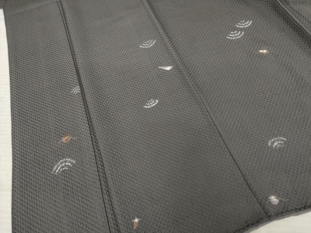 平和屋着物○上質な小紋 作家物 松柏 絞り 刺繍 青海波 宝尽くし 正絹