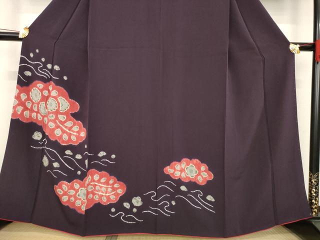平和屋着物●訪問着　辻が花　絞り　雲取り花文　正絹　逸品　AABE4151ck