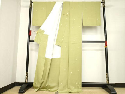 平和屋着物●上質な小紋 小花文 正絹 逸品 AABE4177ck