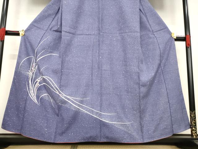 平和屋着物○訪問着 紬地 手描き 流水草花籬文 正絹 逸品 DAAZ7157ud