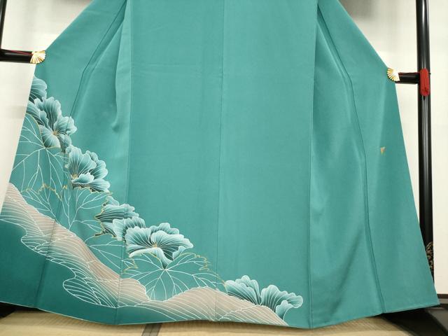 平和屋着物●訪問着　作家物　刺繍　草花文　金彩　正絹　逸品　AABE4179ck