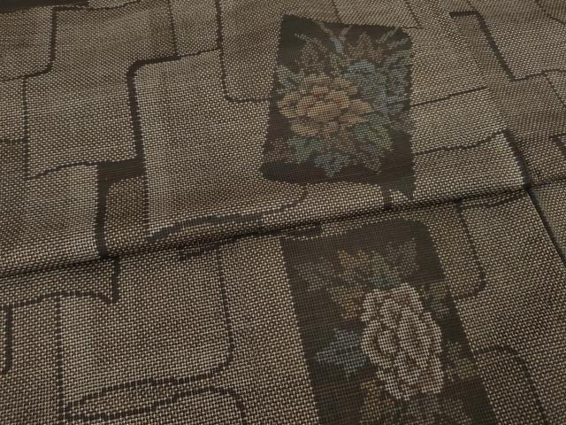 平和屋着物●本場大島紬　カタス7マルキ　色紙花文　正絹　逸品　AABE4180ck