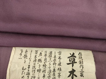 平和屋着物●江戸小紋　草木染　行儀　反端付き　正絹　逸品　AABE4184ck