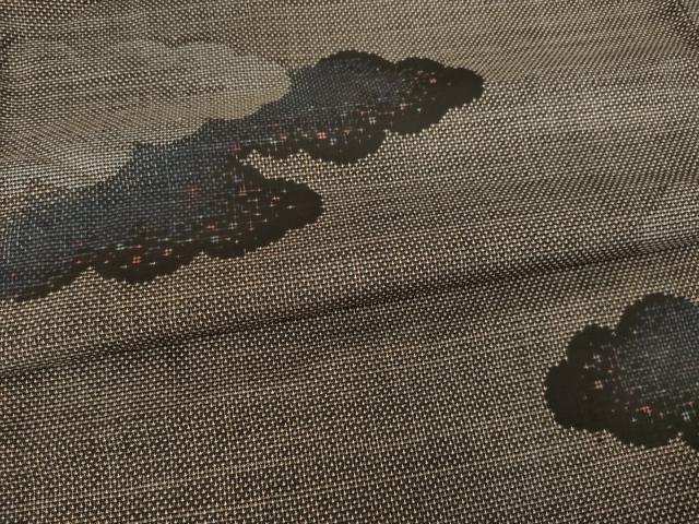 平和屋着物○本場大島紬 カタス7マルキ 雲重ね文 正絹 逸品 AABE4185ck