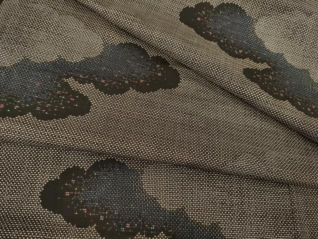 平和屋着物○本場大島紬 カタス7マルキ 雲重ね文 正絹 逸品 AABE4185ck