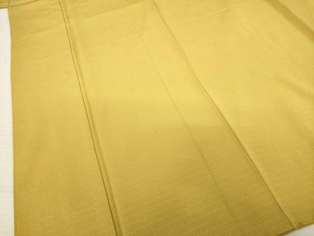 平和屋着物●増井一平の世界 色無地 三日月地紋 山吹茶色 正絹 逸品 AABE4189ck