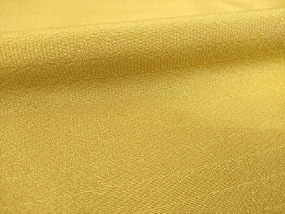 平和屋着物●増井一平の世界 色無地 三日月地紋 山吹茶色 正絹 逸品 AABE4189ck