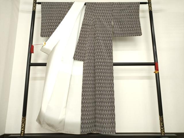 平和屋着物○お召 幾何学文様 正絹 逸品 AABE4193ck