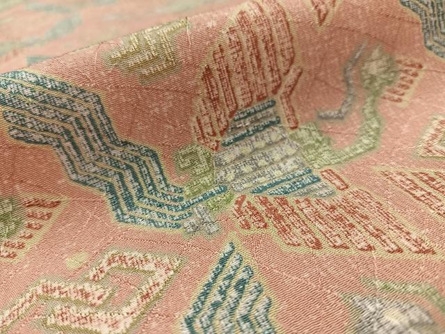 平和屋着物■上質な小紋　幾何学鳳凰文　正絹　逸品　AABE4205uw