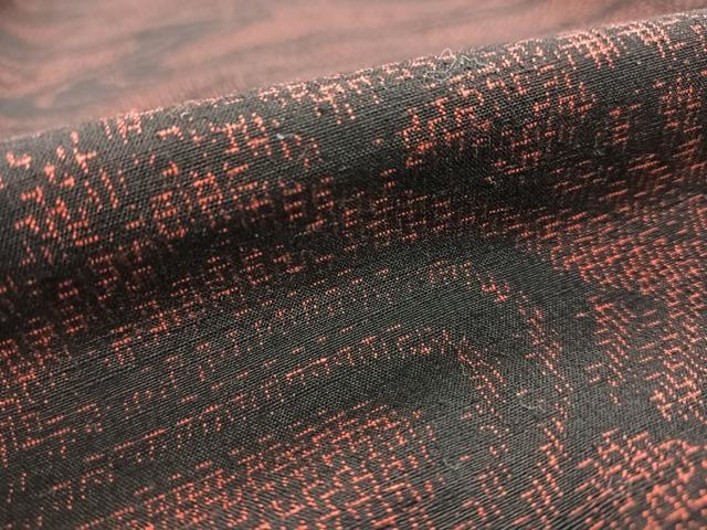 平和屋着物■上質な紬　流水花文　黒地　正絹　逸品　AABE4227uw