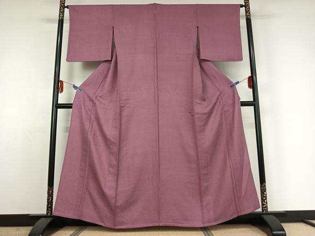 平和屋着物▽上質な色無地 単衣 竜胆色 正絹 逸品 AABE4241jh