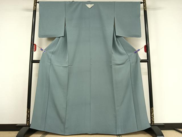 平和屋着物▽上質な色無地　単衣　浅縹色　正絹　逸品　AABE4242jh