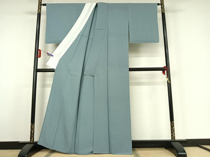 平和屋着物▽上質な色無地　単衣　浅縹色　正絹　逸品　AABE4242jh