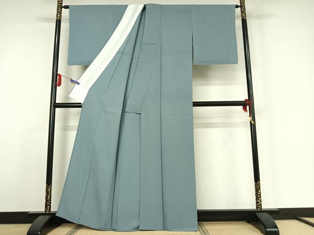 平和屋着物▽上質な色無地　単衣　浅縹色　正絹　逸品　AABE4242jh