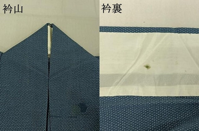 平和屋着物▽本塩沢 単衣 枝葉文 正絹 逸品 AABE4243jh