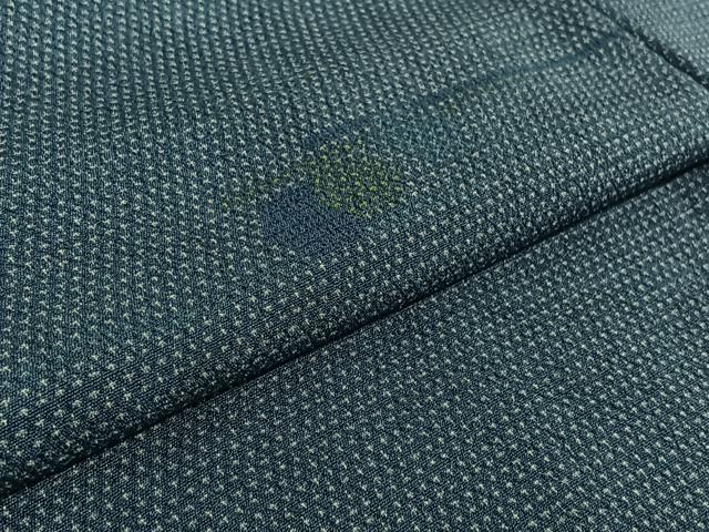 平和屋着物▽本塩沢 単衣 枝葉文 正絹 逸品 AABE4243jh