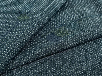 平和屋着物▽本塩沢 単衣 枝葉文 正絹 逸品 AABE4243jh