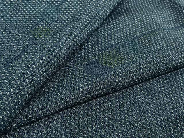 平和屋着物▽本塩沢 単衣 枝葉文 正絹 逸品 AABE4243jh