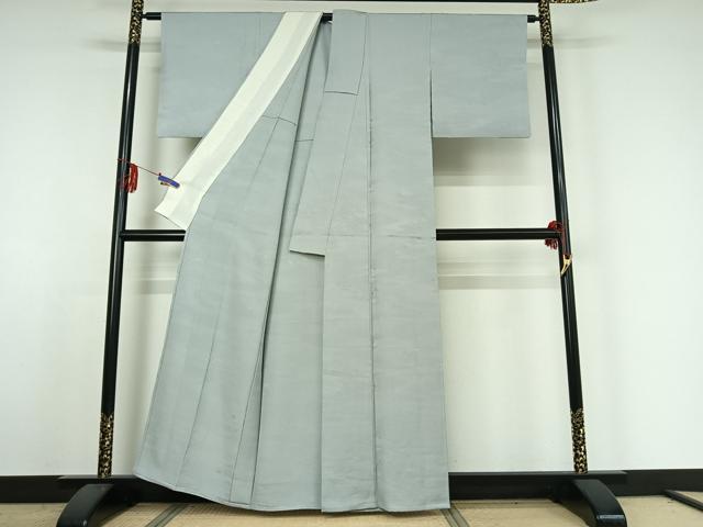 平和屋着物▽上質な色無地 単衣 秘色 正絹 逸品 AABE4248jh