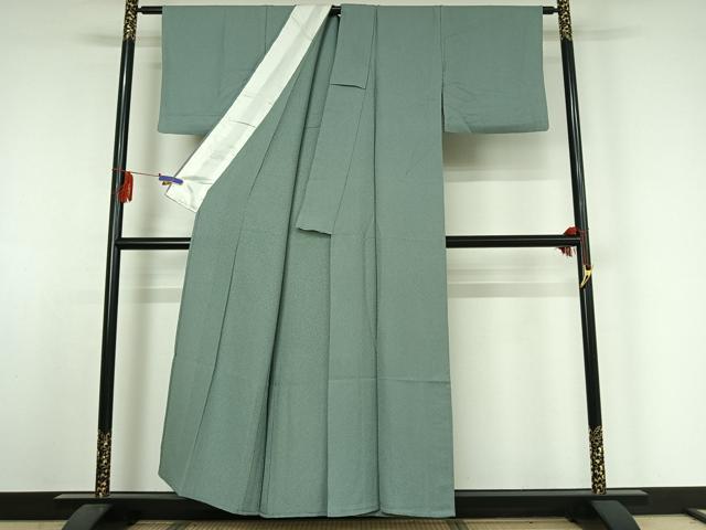 平和屋着物▽上質な色無地　単衣　浅縹色　正絹　逸品　AABE4249jh