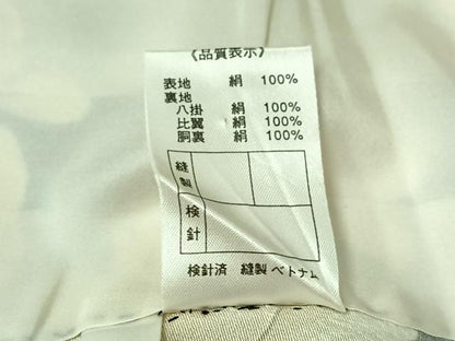 平和屋着物▽上質な小紋 単衣 胡蝶蘭 黒地 金彩 正絹 逸品 AABE4251jh