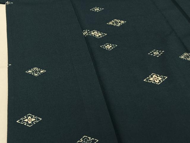 平和屋着物▽上質な小紋 単衣 花菱文 正絹 逸品 AABE4253jh
