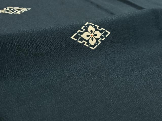 平和屋着物▽上質な小紋 単衣 花菱文 正絹 逸品 AABE4253jh