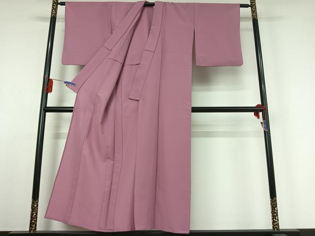平和屋着物▽色無地　単衣　桃花色　洗える着物　AABE4254jh