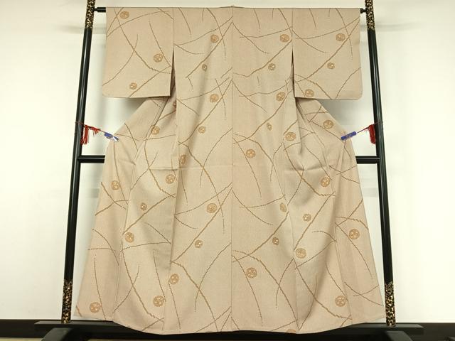 平和屋着物▽上質な小紋 単衣 鴛鴦花文 正絹 逸品 AABE4255jh