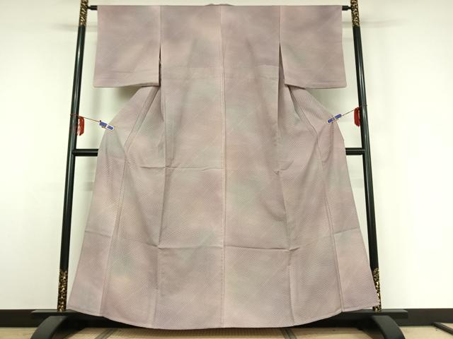 平和屋着物▽上質な小紋 単衣 霞文 暈し染め 正絹 逸品 AABE4257jh