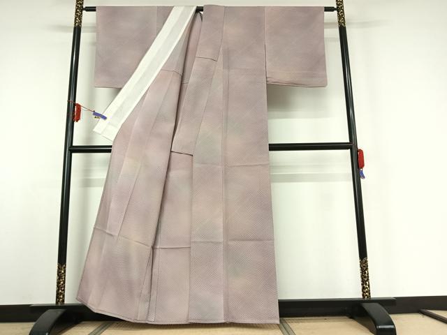 平和屋着物▽上質な小紋 単衣 霞文 暈し染め 正絹 逸品 AABE4257jh